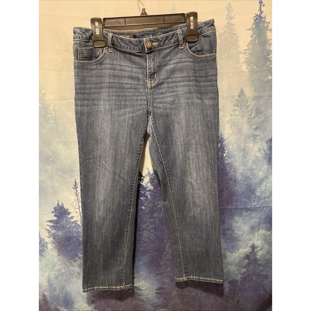 Simply Vera Vera Wang‎ Capri Jeans Womens 8 Blue Dark Wash Mid Rise